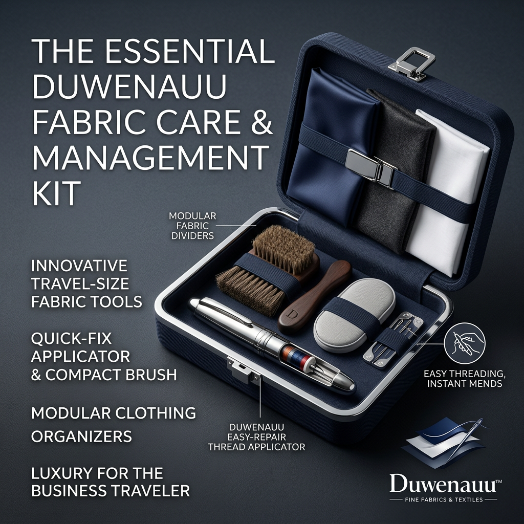 Duwenauu™ Premium Fabric Care & Travel Organizer Kit | Luxury Business Travel Sewing Set with Easy-Repair Thread Applicator, Compact Lint Brushes, and Modular Pocket Square Dividers for Discerning Gentlemen