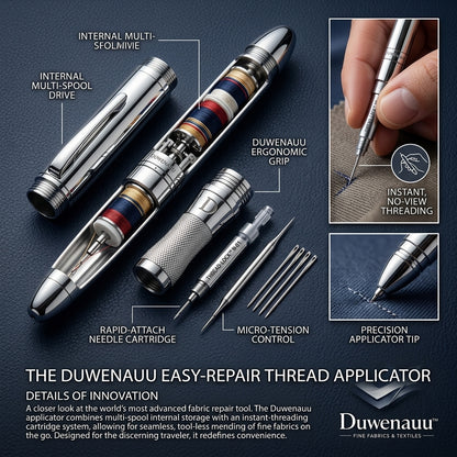 Duwenauu™ Premium Fabric Care & Travel Organizer Kit | Luxury Business Travel Sewing Set with Easy-Repair Thread Applicator, Compact Lint Brushes, and Modular Pocket Square Dividers for Discerning Gentlemen