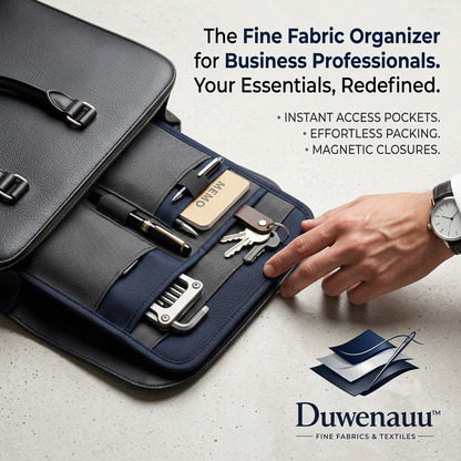 Duwenauu™ Premium Fine Fabric Briefcase Organizer Insert | Multi-Pocket Tech & Office Essentials Portfolio | Sleek Business Travel Organizer Sleeve with Magnetic Closures for Pens, Keys, Notebooks & EDC Tools