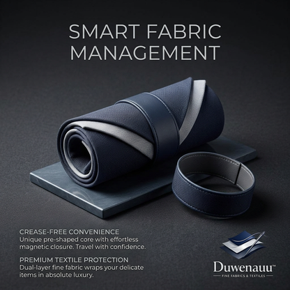 Duwenauu™ Premium Travel Tie Organizer Roll | Crease-Free Silk Scarf & Delicate Accessory Protector Wrap | Luxury Magnetic Roll-Up Storage Sleeve for Business & Travel | Dual-Layer Fine Textile Guard
