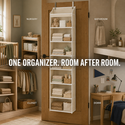🔥 TODAY’S SPECIAL OFFER |  Over the Door Organizer with Pockets for Bedroom, Bathroom, Nursery & Closet Storage